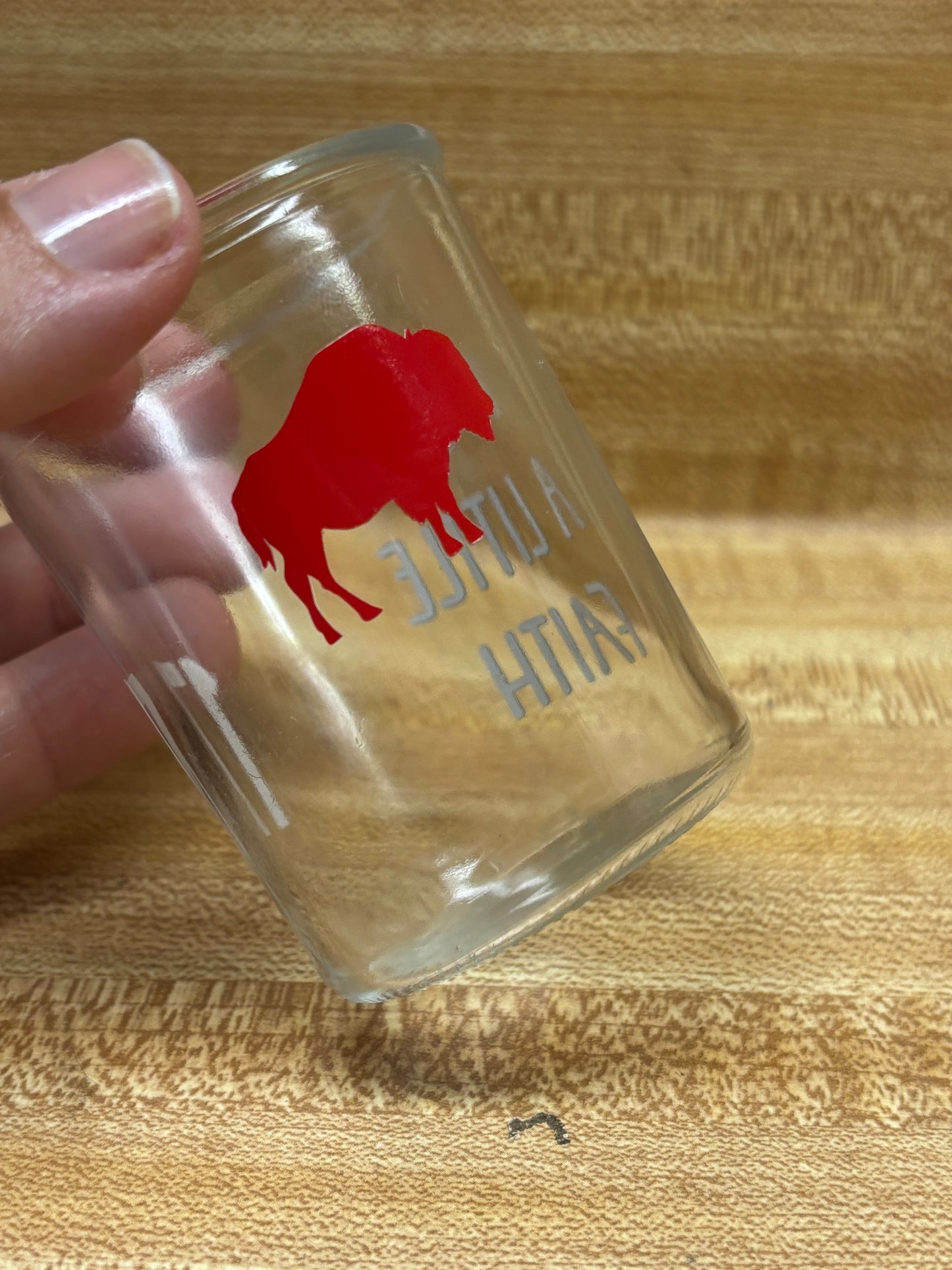 Have a little faith Buffalo Bills inspired Candle holder